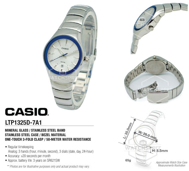 james-mobile-นาฬิกาข้อมือยี่ห้อ-casio-รุ่น-ltp-1325d-7a1-นาฬิกากันน้ำ50เมตร-นาฬิกาสายสแตนเลส