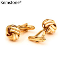 Kemstone Lucky Knot Cufflinks เสื้อเชิ้ตโทนสีทองสำหรับผู้ชาย