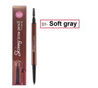 (1 ชิ้น) Cathy Doll Skinny Brow Pencil 0.03g เคทีดอลล์ สกินนี่ บราว ดินสอเขียนคิ้วหัวเล็ก 01 -Soft Gray