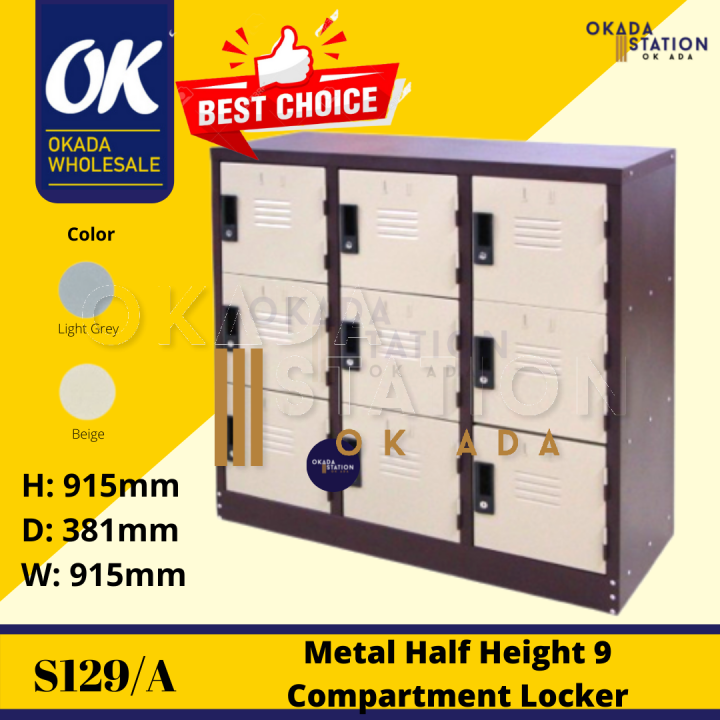 OKADA S129/A Half Height Metal Locker (9 Door) / Almari Besi