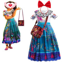 【Cw】Girl Costume For Halloween Kids Encanto Mirable Cosplay Princess Children Dresses Fancy Birthday Vestido For Girls Disfraz Dress