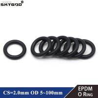 ◈ 10/50Pcs EPDM o Rings CS 2mm OD 5 100mm Acid and Alkali Resistance Water Resistance Friction Resistance o-ring Black