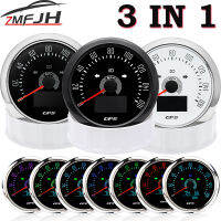 3 IN 1 GPS Speedometer 0-160 MPH เครื่องวัดระยะทางพร้อมเสาอากาศ Speed Meter ปรับ Trip ODO COG 85มม. สำหรับรถบรรทุกเรือ