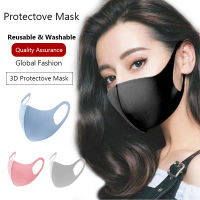 Mehall 【ready stock】10/1 Pcs Ice Silk Cotton Mouth Mask Reusable Washable Earloop Anti Dust Filter Face mask breathable mask Respirator for Men Women