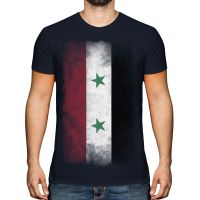 Syria Faded Flag Suriyah Football Syrian Gift Tshirt Cotton Mens T Shirt S3Xl