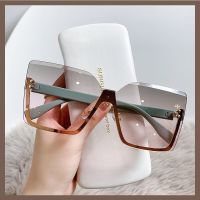 ○ 2022 Half Frame Metal Sunglasses Of European And American Style Fashion Anti UV Thin Glasses For Women