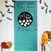 Halloween Front Door Wall Signs Wood Hanging Decor Wreath Home Party Outdoor Door Hanger