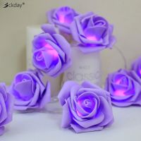 LED String Lights Rose Indoor Battery Operated Garland Christmas Decor Holiday Valentines Day Party Wedding Xmas Fairy Lighting Fairy Lights