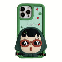 เคสสำหรับ iPhone 12 13 14 Pro Max 3D การ์ตูนน่ารักแว่นกันแดดซิลิโคนนิ่มเด็กผู้หญิงเคสสำหรับไอโฟนโทรศัพท์11