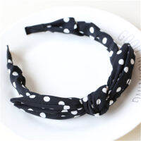 Rabbit Ears Cloth Striped Print Wide Side Bow Headband Hair Hoop Fashion Ladies Dot Solid Hair Band For Girl Hair Accessories