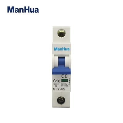Manhua Mk7-63 16a ความจุ6ka Single Pole Miniature Circuit Breaker