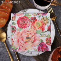 ♣✑ New Colorful Napkins Printed Paper Napkins Western Restaurant Hotel Cafe Pure Wood Pulp Paper 20pcs/pa Food Grade Paper Placemat