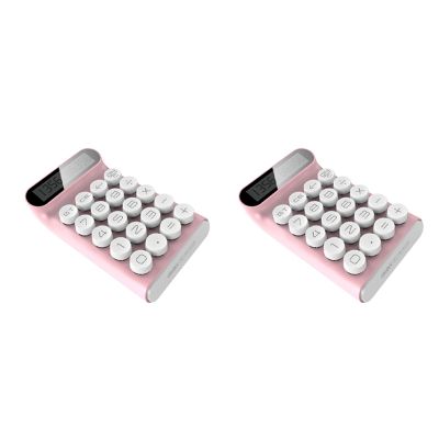 2X Locock Calculator Portable 20 Keys Multifunctional 10 Digital LCD Calculator for Student Mechanical Buttons,Pink