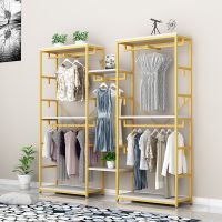 [COD] Clothing store display floor-to-ceiling mens and womens shelf clothes double-layer positive side hanger