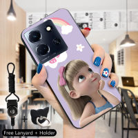 เคส PMP สำหรับ Infinix Note 30 Note 30 5G 30 Pro 30 VIP (แหวนใส่นิ้ว + เชือกเส้นเล็ก) เคสลายการ์ตูนน้อยน่ารักเด็กผู้หญิงเด็กชายเด็กหญิงน่ารักแฟนตาซีเคสโทรศัพท์ป้องกัน TPU ซิลิโคนนิ่มกันกระแทกเด็กผู้หญิง