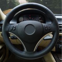 【YF】 GNUPME Black Hand-Stitched Artificial Leather Car Steering Wheel Cover for BMW E90 320i 325i 330i 335i E87 120i 130i 120d