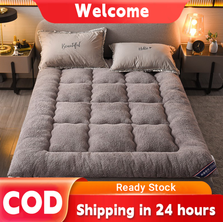 Lamb wool 10cm tatami mattress foldable Single/Queen/King The colors ...