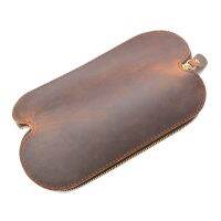 Leather Zip Pencil Case Pen Case S-Type Retro Nostalgia School Stationery Accessories