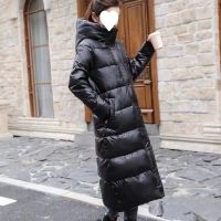 [COD] Down padded jacket womens mid-length 2022 winter new Korean version slim thickened over-the-knee long glossy wash-free