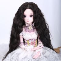 Allaosify วิกผมบ็อบสีเทาเงินยาวตรงและหยิกไฟเบอร์อุณหภูมิสูง1/4 BJD สำหรับตุ๊กตาผมเครื่องประดับตุ๊กตา