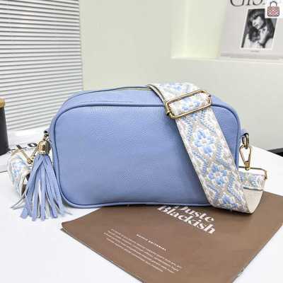 【Fast Delivery】Women Messenger Bags PU Leather Female Tote Bag Solid Color Fashion Simple Casual Elegant Tassel Wide Strap for Weekend Vacation