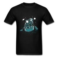 Hard Metal Rock Band Men T-Shirt Across The Galaxy Casual Tops &amp; Tees 100% Cotton Leisure Tee Shirts SpaceX Astronaut Boat VOOC