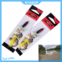 NYABOR 2ชิ้น/ล็อต Long casting SPINNER เหยื่อโลหะตกปลาล่อ W/Double TAIL propeller