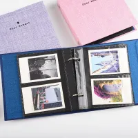 100 Pockets Mini Cotton Linen Surface Photo Album Picture Case for Fujifilm Instax Film Collectting Small Card Ticket Photocard  Photo Albums