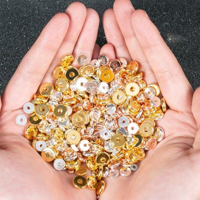 Copper Flat Round Spacer Beads 3/4/5/6/8/10mm 50Pcs 4 Colors Plated For DIY Jewelry Making Components Bracelets Handmade Craft DIY accessories and oth