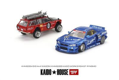 Kaido House X MINI GT 1:64นิสสันสกายไลน์จีทีอาร์ R34 / Datsun KAIDO 510 Wagon