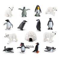 15 Pçs/set Pólo Norte Animal Brinquedo Estatuetas Conjunto Lgloo Pinguins Urso Polar Áranimkits Modelos Brinquedais Edos Educativos Presente De Versrio