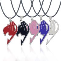 Fashion Fairy Tail Pendants Necklaces Anime Cosplay Necklace Women Mixed Colors Metal Leave Couple Choker Jewelry Accessories