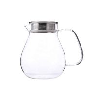 Glass Teapot with Stainless Steel Infuser Lid Borosilicate Glass Teapot Tea Maker for Loose Leaf Tea
