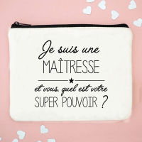 French Print Makeup Bags Women Cosmetic Case Travel Toiletries Organizer Female Storage Make Up Cases Pencil Bag Teacher Gifts