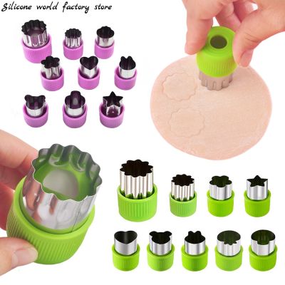 Silicone world 9Pcs/set Cookie Cutter Embosser Vegetable Fruit Cutting Die Baking Tools