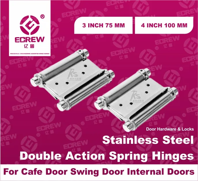 2pcs Stainless Steel Double Action Spring Hinges Cowboy Hinges ( 3