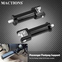 Motorcycle Black Passenger Foot Pegs Support Mount Rear Footrest Kit For Harley Softail Fatboy Low Rider Breakout FX 2018-2023