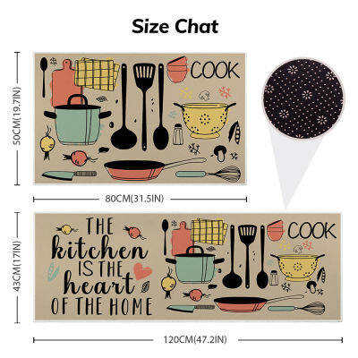 Home Kitchen Mats For Floor 2 Piece Set Non Slip Kitchen Rug Wear-Resistant Dust Removal Door Mat Kitchen Car And Floor Mat