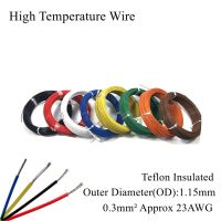 23AWG 0.3mm² High Temperature Wire PTFE FEP Insulation Cable Resistant Electronic Tin Silver Plated Copper Multi Core Line 0.3mm Wires Leads Adapters