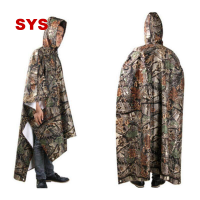 SYS กันน้ำ Hooded Siamese Raincoat Poncho สำหรับ Camping Hiking