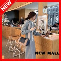 NEW MALL WomenS Long Dresses Long Sleeve Hooded Dresses Mid-Length Inner Skirts