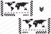 GSA Adventure Motorcycle Reflective Decal Kit "World Adventure " for Touratech Panniers