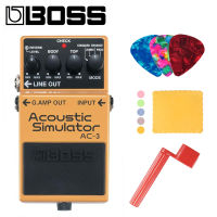 Boss AC-3 Acoustic Simulator Pedal for Guitar Bundle with Picks, Polishing Cloth and Strings Winder
