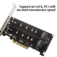 Newest PCI-EX8 Dual-disk NVME M.2 MKEY SSD RAID Array Expansion Adapter Motherboard PCI-E Split Card For Gaming Mining