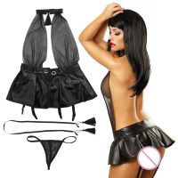 【jw】№✐  Sex See-through Erotic Role Porno Babydoll Hot Costumes Leather Set