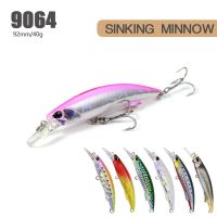 UGMN936159เหยื่อล่อแบบเหวี่ยงเหวี่ยงยาว92มม./40ก. เหยื่อปลอม Minnow เบ็ดตกปลาฤดูหนาวเหยื่อจมเหยื่อล่อแบบเหวี่ยงยาว