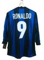 9 RONALDO INTER MILAN HOME 1999-2000 LONG SLEEVED FULL CALCIO RETRO FOOTBALL SHIRT SOCCER JERSEY