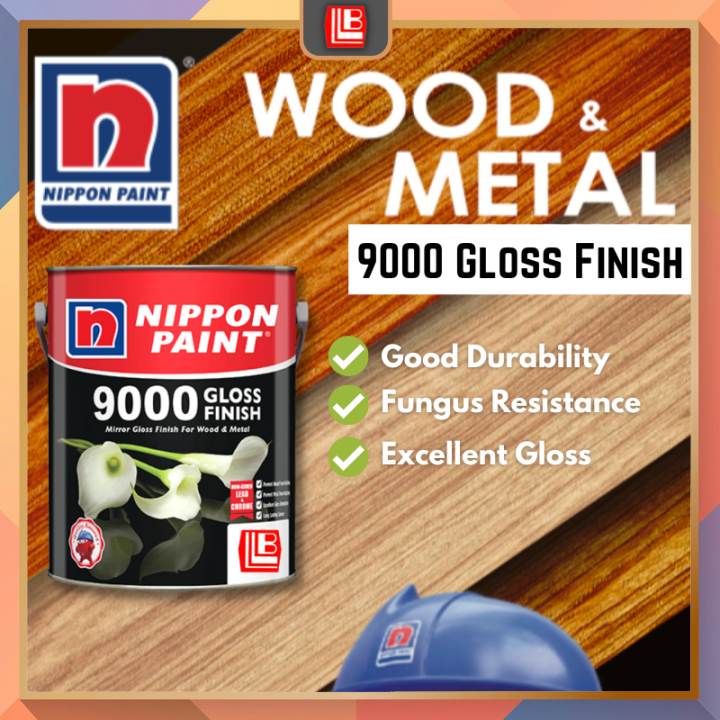 NIPPON PAINT Wood & Metal Paint 9000 Gloss Finish 1Litre Lazada