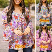 [COD] Fashionable 2022 Womens Sleeve Top Floral Print Thin V Neck Petticoat