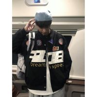 【Ready】? Racing suit baseball jacket mens large size oversize embroidery American style hiphop high street motorcycle jacket autumn